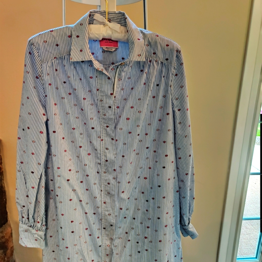 Kate Spade blue and white pin strip dress